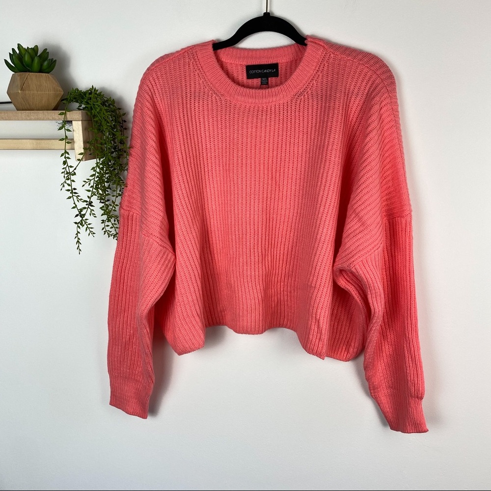 Cotton Candy‎ LA coral sweater size M/L